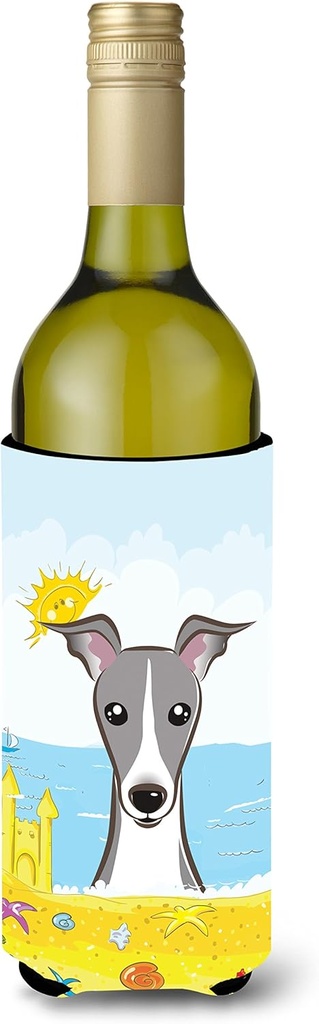 Caroline's Treasures BB2104LITERK Italian Greyhound Summer Beach Wine Bottle Hugger Bottle Cooler Sleeve Hugger Machine Washable Collapsible Insulator Beverage Insulated Holder