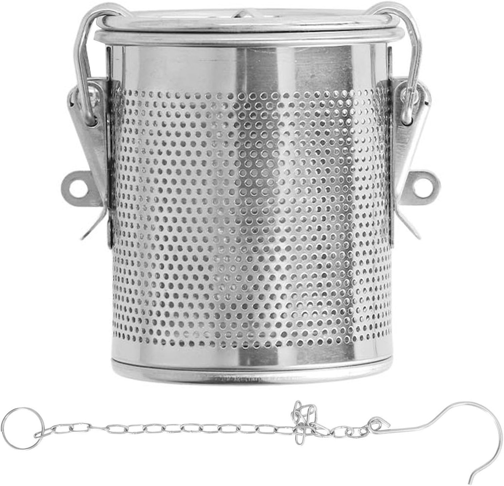 Stainless Steel Spice Filter, Large Seaoning Strainer Tea Infuser, Resuable Mesh Tea Ball Strainer Cooking Spice Infuser, Seasonings Seperation Basket for Home Restaurant Kitchen (1.3L)