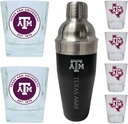R and R Imports Texas A&M Aggies Officially Licensed Collegiate Barware Set – 7-Piece Cocktail & Whiskey Glass Gift Pack