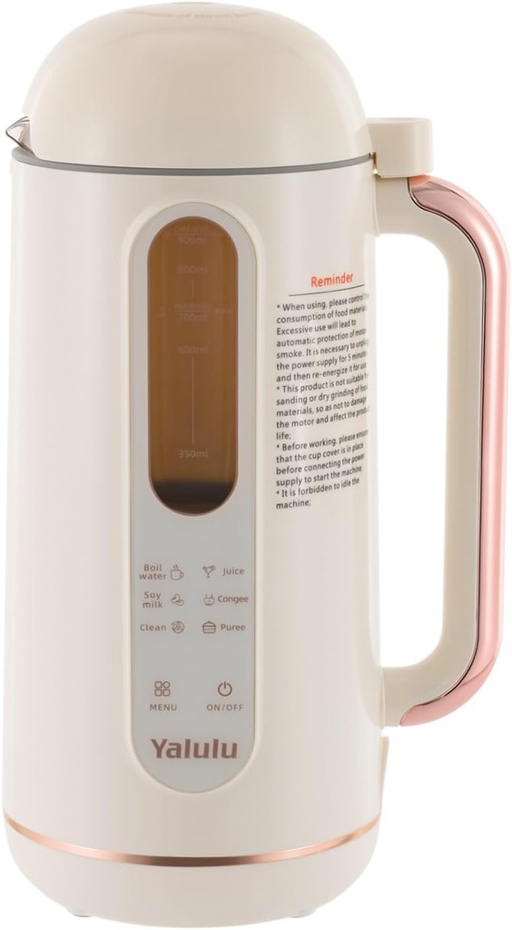 Nut Milk Maker, Multi-Functional Soy Milk Maker Machine, Automatic Cold/Hot Drink Juicer, Homemade Plant-Based Milk Almond, Oat, Dairy Free Beverages Maker, Electric Boil Water Kettle, Auto-Clean