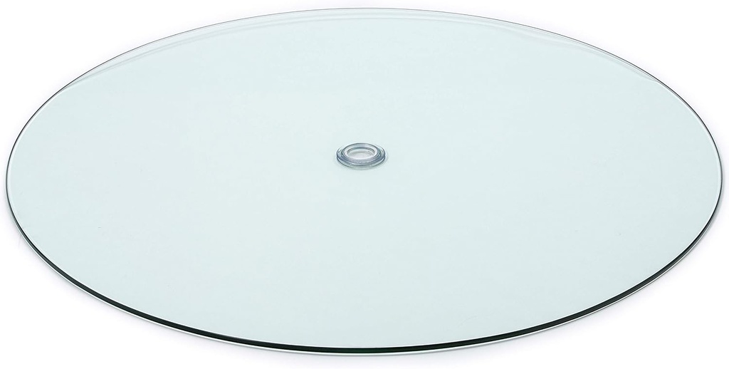 Audio-Visual Direct Tempered Glass Patio Table Top with Rounded Edge (36" with 1 5/8" Center Hole) Includes Free Umbrella Hole Ring and Cup Set