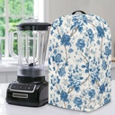 Blue Peony Print Blender Dust Covers Washable Anti Fingerprint Coffee Maker Food Processor Protection Case Stain Resistant Small Appliance Covers for Home kitchen