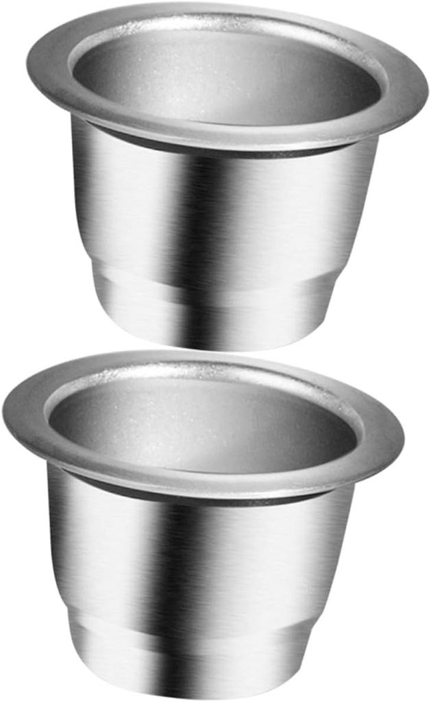 Uonlytech 2Pcs Reusable Coffee Capsule Filter Cups Washable Portable Coffee Strainers for Office Home Travel Compatible with Capsule Makers