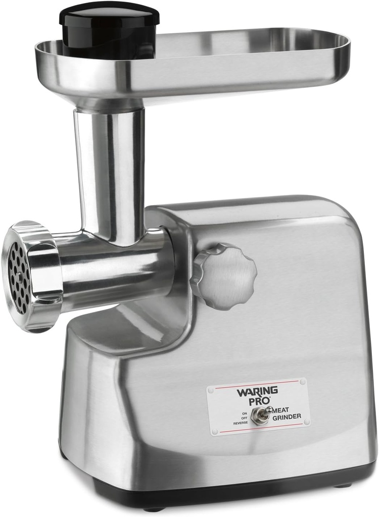 Waring Pro MG855 Professional Die-Cast Metal Housing Meat Grinder, Brushed Stainless Steel