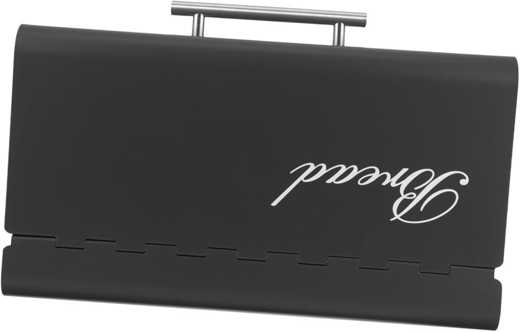 CONGARTENO Wear-resistant Metal Bread Box with Capacity for Kitchen Countertop Storage Textured Surface Multipurpose Container for Bread Snacks and Kitchen Supplies Black