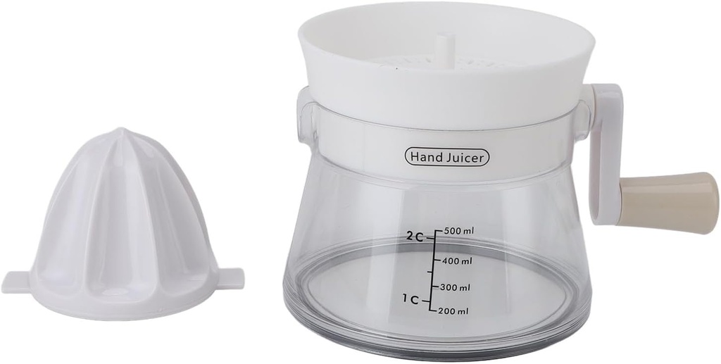 Citrus Juicer Manual, Handheld Compact Portable Extractor, Household Rotary Squeezer with Easy Pour Spout Compact Juicer for Juice Oranges Lemons Limes, Fruit (White)