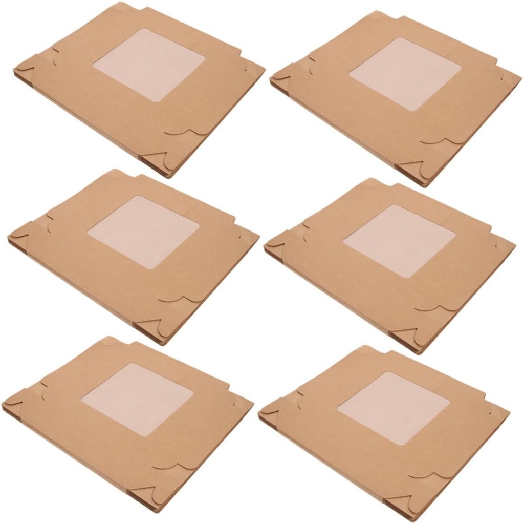 ABOOFAN 6Pcs Clear Window Bakery Boxes Sturdy Cake Packaging for Cupcakes Cookies and Pastries for and Giving
