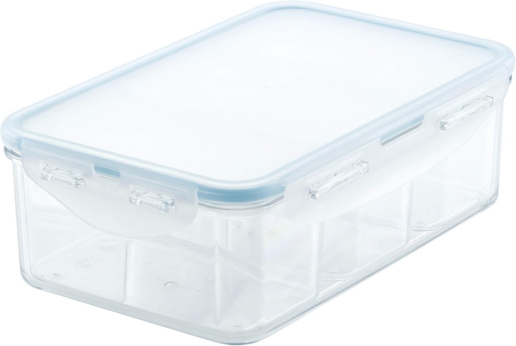 LOCK & LOCK Purely Better Tritan Container/Rectangle Food Storage Bin with Divider, 34 Ounce, Clear