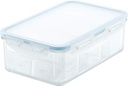 LOCK & LOCK Purely Better Tritan Container/Rectangle Food Storage Bin with Divider, 34 Ounce, Clear