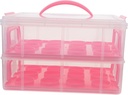 OUNONA Portable Multi-layer Cupcake Carrier Box for and Storage for Muffins Desserts and Baking Events Design Pink