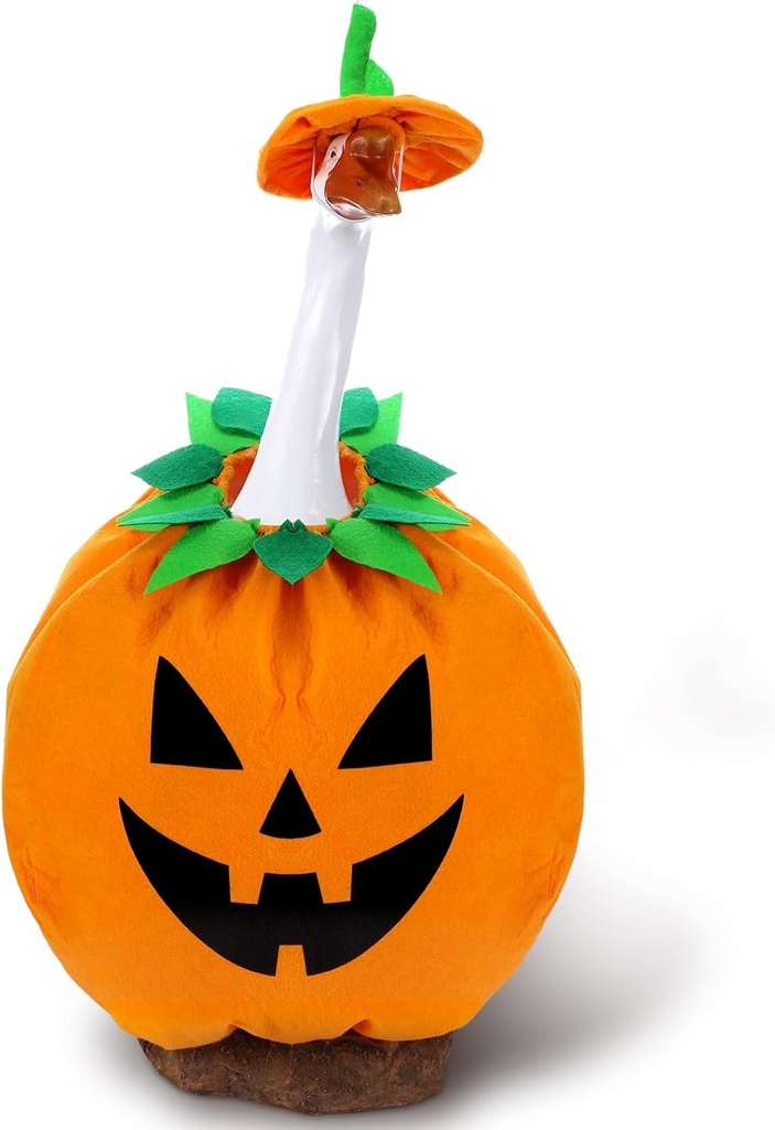 PullCrease Halloween Pumpkin Goose Outfit Porch Goose Clothes Yard Silly Lawn Duck Shirt for Cement Plastic Duck(23'' Porch Style)