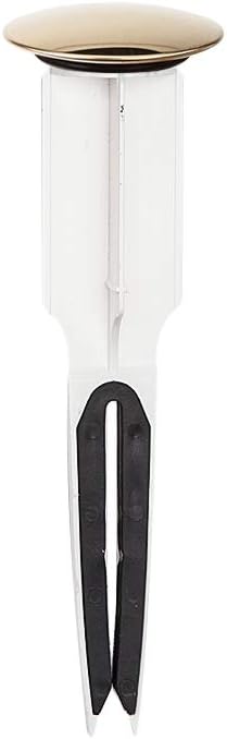 PF WaterWorks PF0252 EasyPOPUP Patented Universal Bathroom Sink Pop-Up Stopper, Easy Install/Remove Design, No Disassembly, Fits BallRod Pop-Up Drains, 5-1/2 in Tall 1.5 in. Cap Dia. Polished Brass