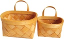 Hohopeti 2pcs Woven Wall Hanging Basket Boho Decor Storage Baskets for Organizing Small Woven Organizer Fruit Decor Kitchen Storage Holder