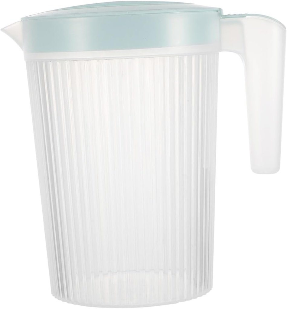 Garneck Milk Glass Pitcher Large Capacity Cold Water Jug Plastic Pitcher Plastic with Lid Juice Ice Tea Beverage Jug Water