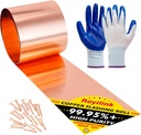 Royilink Copper Flashing Roll - 26 Gauge (0.016'/0.4mm) Thickness, 6in x 10ft, ASTM B152 99.95%+ Pure Copper, Roofing & DIY Project