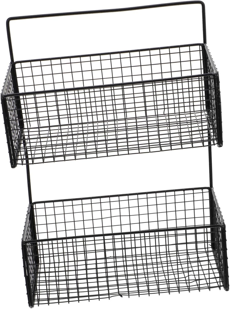 HEALLILY 1pc Punch Bathroom Storage Rack Dual Layer Hanging Holder for Kitchen and Bathroom Organization Sturdy Design Compact for Convenient Use