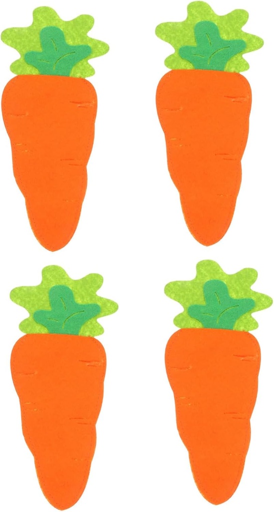 PRETYZOOM 4pcs Easter Carrot Shaped Cutlery Holder Pouch for Silverware Storage Adorable Utensil Sleeve for Holiday Table Decor Reusable and Design