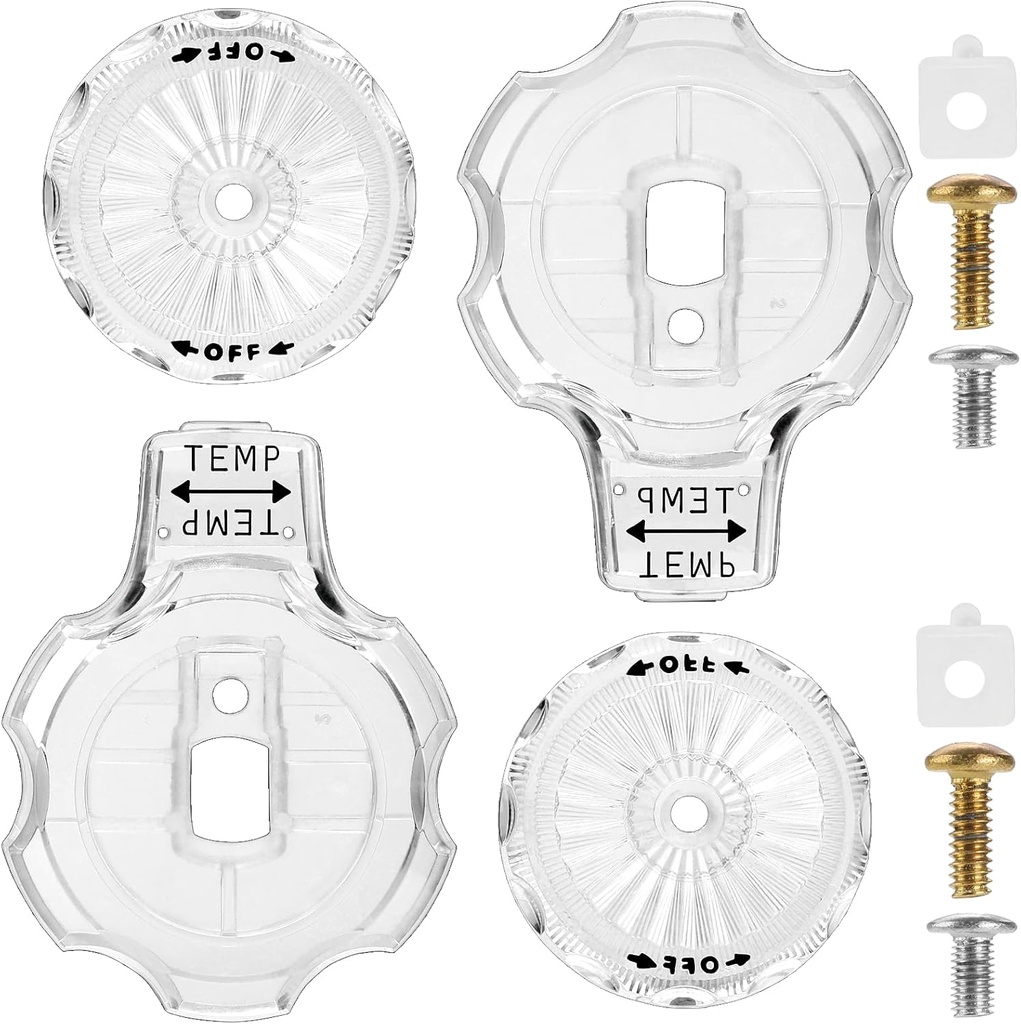 2 Set Replacement for MXT11 Shower Faucet Handle Replacement Acrylic Shower Temperature and Volume Knobs Compatible with Mixet Tub and Bathtub Hot Cold Control Handles