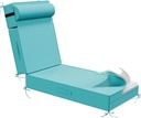 AOFEITE Outdoor Olefin Chaise Lounge Cushions with Pillow, 80"x 26"x5" Water Resistant and Fade Resistant Patio Furniture Lounge Chair Pads with Straps Ideal for Patio, Lawn, Garden, Turquoise