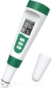 YUZIIB Salt Tester for Saltwater Pool & pH Meter,5 in 1 Digital Water Tester for Salinity,Temp,EC,TDS Meter for Pool Salt Tester,Hot Tubs & Spas,Hydroponics,Aquarium,Accurate & Reliable,Green
