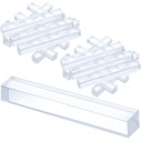 Innconee 200 Pcs 1/4" X 1/4" X 2" Clear Setting Blocks for Glass Shower Glass Shims Bulk Clear Plastic Setting Blocks for Mirrors Bathroom Shower Mounting Room Kitchen Window Spacer Construction Shim