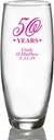 Personalized Color Printed Stemless Champagne Glass - 50 Years - Fuchsia - 12 pack