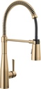 Delta Essa Pro Style Commercial Kitchen Faucet with Pull Down Sprayer, Brushed Gold Single Hole Kitchen Sink Faucet, Single Handle, Champagne Bronze 9613-CZ-DST