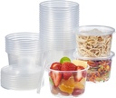 Jaluxing [50 Set - 16 oz. Plastic Deli Disposable Food Storage Containers With Airtight Lids (Formerly FULING)