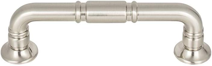 Kent Pull Color Brushed Satin Nickel - Top Knobs 3 3/4" Length Grace Coll Traditional Transitional Bar Handle Decorative Kitchen Drawer Cabinet Door Hardware Dresser Bathroom Metal Interior Home