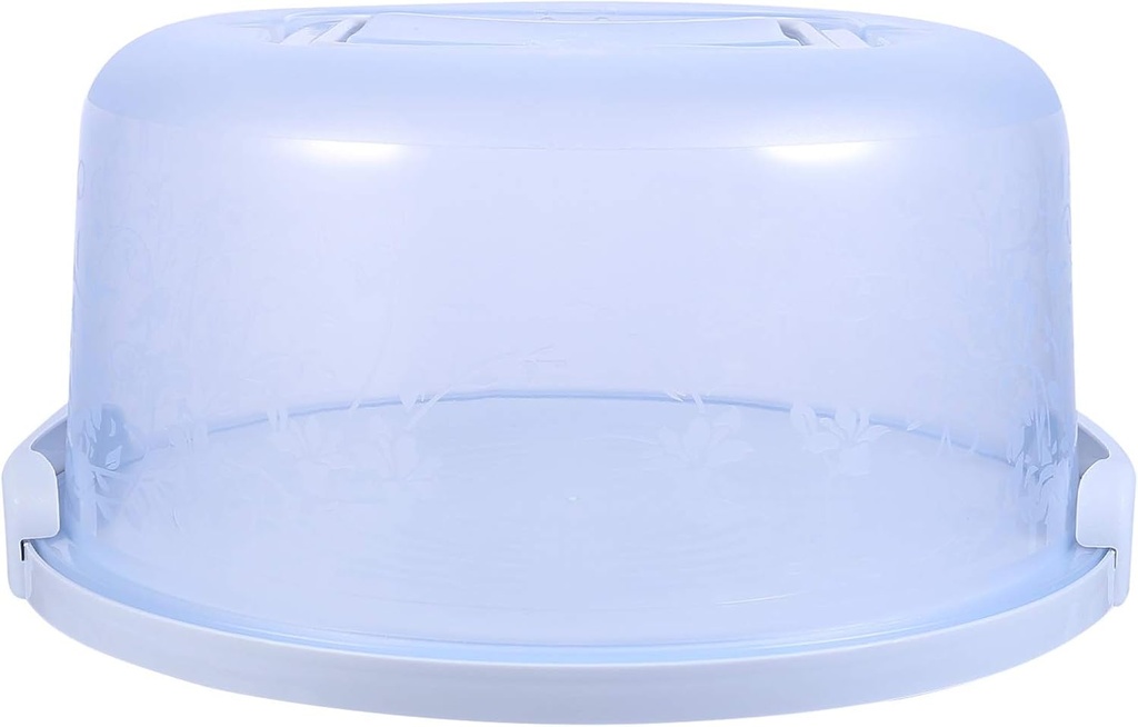 Healifty Portable Transparent Cake Carrier Box Round Cake Holder with Double Sturdy Clamps for Storing Cakes Cupcakes Cookies Fruits Vegetables for Home Office