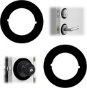 2 Pcs Round Door Knob Reinforcement Plate, Matte Black Deadbolt Cover Plate Door Hole Filler Repair Backplate, Scar Plate for Reinforcing Door Locks and Covering Damaged Areas