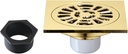 Kingston Brass BSF4267PB Watercourse 4" Square Brass Shower Drain, Polished Brass