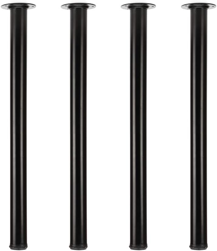 QLLY 27.5 inch / 70cm Adjustable Tall Metal Desk Legs, Office Table Furniture Leg Set, Set of 4 (70cm, Black)