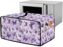 Baxinh Butterfly Print Toaster Oven Cover Wide Slot Stain Resistant Bread Machine Cover with Side Pockets for Kitchen Counter Decorative, 20.5" x 16.5" x 10", Purple