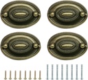 ZAAWUUT 4-Pack Antique Brass Bail Drawer Pulls,Furniture Dresser Pull,Oval Drop Swing Handles for Bar Cabinet Knob Hardware