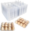 YSJFNVUI 50-Pack of 12-Count Plastic Egg Cartons – Bulk Clear Reusable Egg Containers Holds Chicken Eggs | Egg Cartons Cheap Bulk, Eggs 12 Count,Suitable for farms, markets and families.