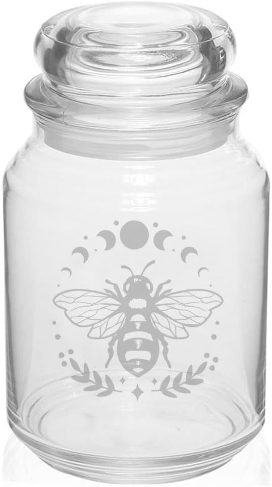 MIP 26 oz Glass Candy Jar Gift Bee and Moon