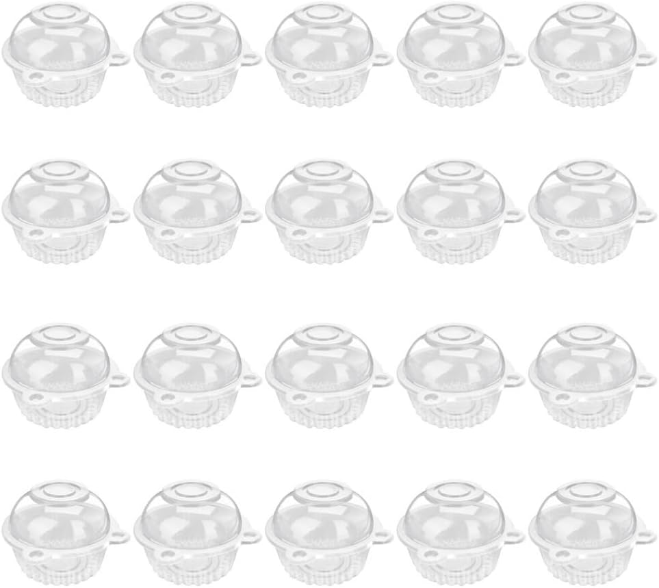 HOLIDYOYO 50pcs Transparent Cupcake Carriers Lids Individual Cupcake Holders Cake Storage Boxes for Bakeries Parties and Home Use for Presenting Pastries