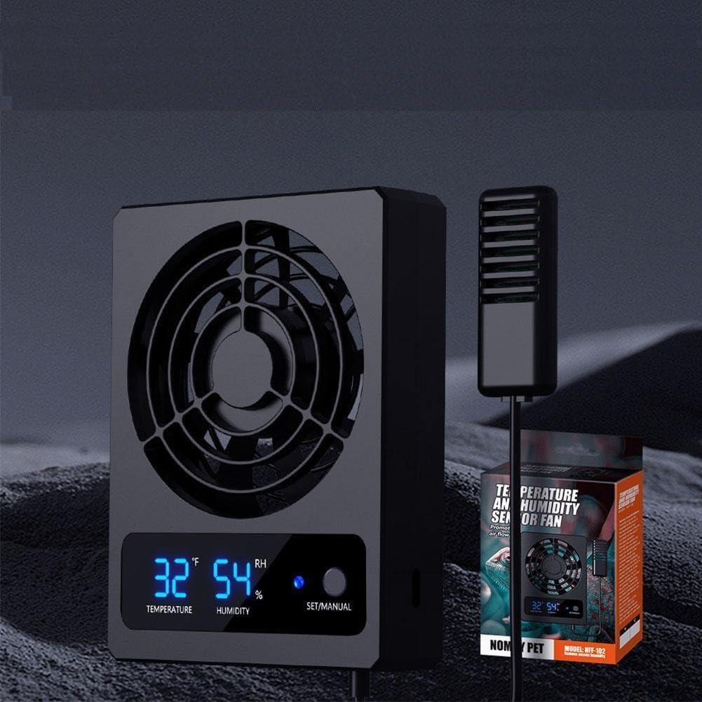 Ventilation Fan For Enclosure, Dehumidifier for Rainforest Terrarium Vivarium, Improving Air Circulation for Humid Environments, Rainforest and Ecological Tanks(Fahrenheit)