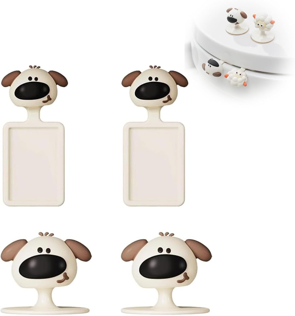 2-Set Cute Toilet Seat Lifter, Assist Handle Tools Avoid Touching Toilet, Toilet Lid Handle Lifter Tabs Anti-Dirty，Great for Toilet Etiquette Training (Puppy)
