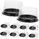 Luxshiny 10pcs Cake Carrier Lid Round Baking Packing Box Food-safe Material Birthday Cake Boxes Easy to Carry