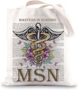 BWWKTOP Masters In Nursing Tote Bag Masters In Nursing Gift Nursing MSN Nurse Shoulder Bag MSN Graduation Gifts