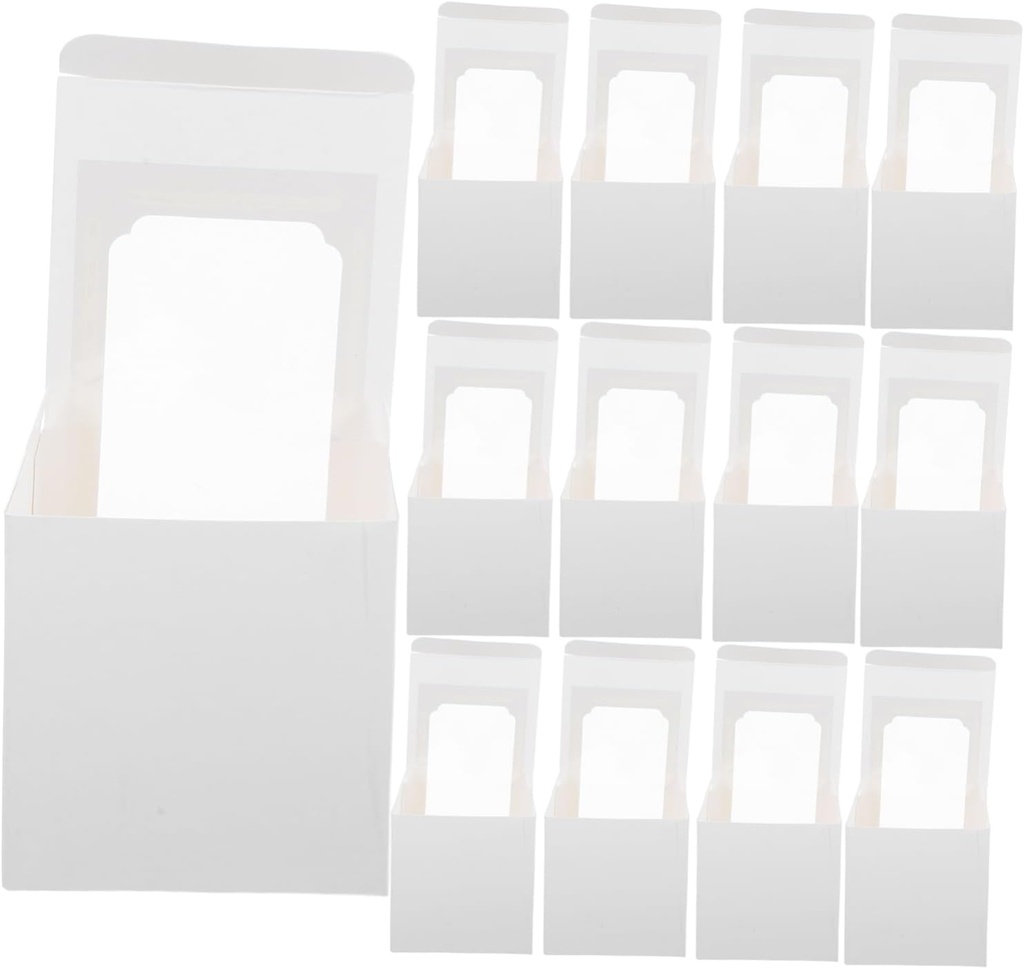 Mobestech 20pcs Cupcake Boxes with Inserts and Window Individual Cake Holders for Cookies Pastries Tarts for Weddings Showers Birthdays and Party Events