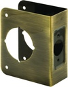 Prime-Line MP9979 Antique Brass Single Bore Hole Lock and Door Reinforcement Plate for 1-3/4 in. Thick Doors, Antique Brass Finish (Single Pack)