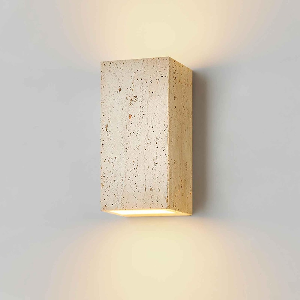 ZHUXMF Natural Stone Square Wall Sconce Rectangular Wall Light Retro Outdoor Indoor Are Available Waterproof Wall Lamps Japanese Wabi-sabi Wind Staircase Entrance Balcony Bathroom Farmhouse Wall Light