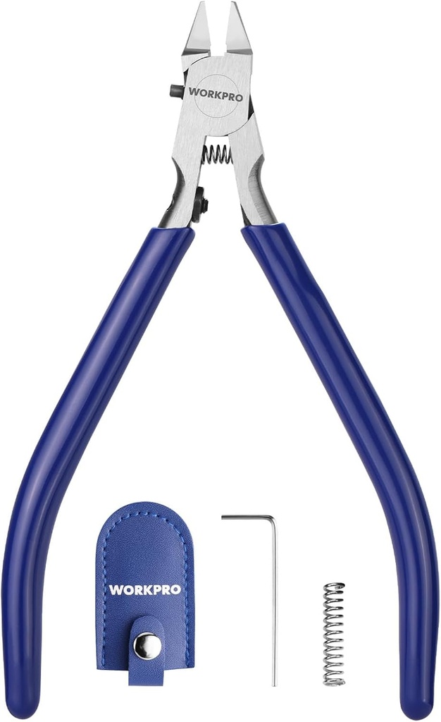 WORKPRO 4.7" Model Nippers Tool, Ultra-thin Single Blade Nipper for Plastic Model, Non-slip Sprue Cutter for Model Building Repairing and Fixing