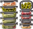 Spreccio Glass Food Storage Containers with Lids,10 pack [36oz*5+13.5oz*5], Glass Meal Prep Container with Airtight Lids, Microwave Safe Food Container Set, BPA Free, LeakProof, Ideal for Lunch