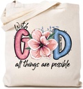 Christian Sayings Canvas Tote Bags for Women Cute Graphic Shoulder Bags Reusable Shopping Bag Christian Gift