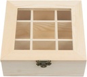 HEALLILY Wooden Tea Box Glasses Organizer Tea Bag Holder Storage Case Glass Window for Home Restaurant