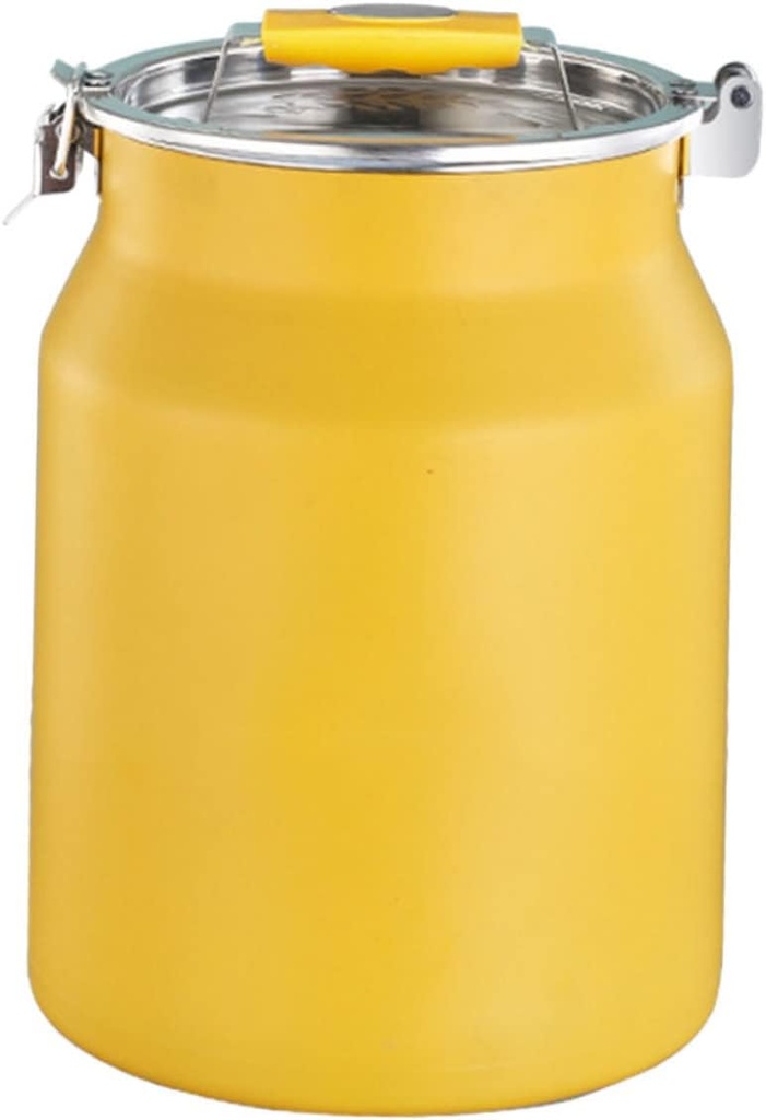 FUNOMOCYA Stainless Steel Rice Storage Container Sealed Lid Kitchen Rice Bucket for Home Use 5L Capacity Airtight Grain Dispenser for Dry Food Storage